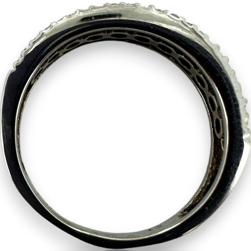 EFFY 14kt White Gold and Black and White Diamond Half-Eternity Ring Band