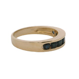 Vintage EFFY 14kt Yellow Gold and Channel Set Graduated Sapphires Ring Band Size 6