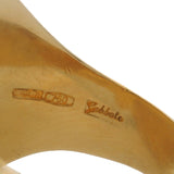 Gobbato Jewelry Solid 18kt Yellow Gold Replica of 1930s Deco Onyx Flat-Top Signet Ring Size 9.5 Made in Italy
