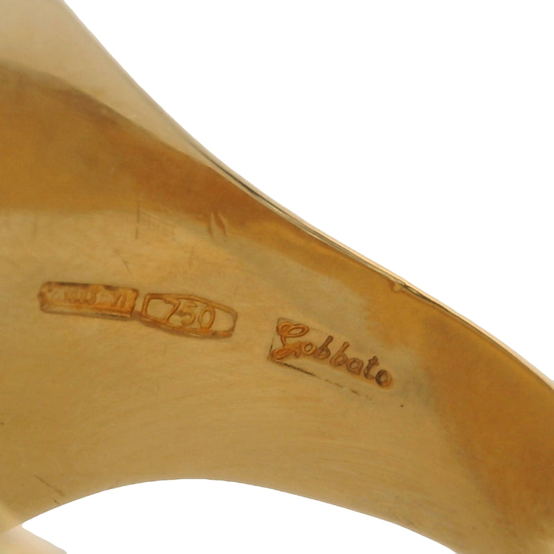 Gobbato Jewelry Solid 18kt Yellow Gold Replica of 1930s Deco Onyx Flat-Top Signet Ring Size 9.5 Made in Italy