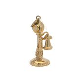 Vintage Solid 14k Yellow Gold Moving Antique Telephone Large Charm