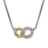 David Yurman 925 Sterling and 18kt Yellow Gold Belmont Curb Link Necklace 17"