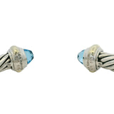 David Yurman 925 Sterling 14k Yellow Gold Topaz 7mm Classic Cable Bracelet 6.5"