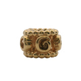 Retired Pandora Solid 14kt Yellow Gold Row of Roses Spacer Charm (2)