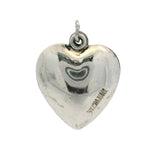 Vintage Solid 925 Sterling Silver Heart "I Love U" Scroll Romantic Charm Pendant