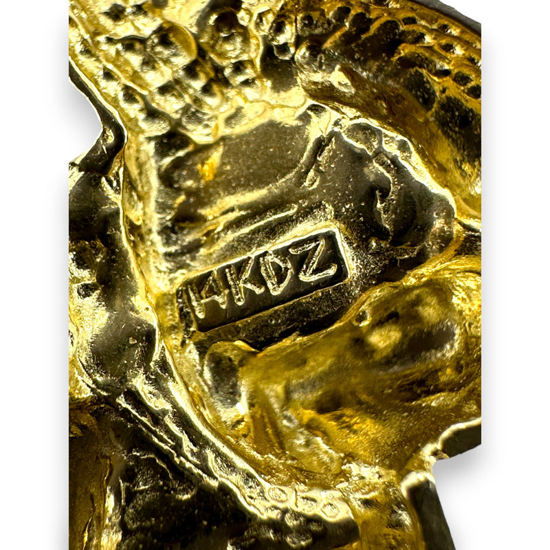 Vintage KDZ Jewelers Solid 14kt Yellow Gold Boxing Gloves Charm Pendant