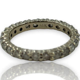 Diamond Eternity Wedding Band Ring Size 5.5 14kt White Gold Rhodium Plated 1ctw