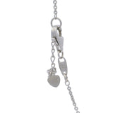 UnoAerre Italian Solid 750 18kt White Gold Leafy Vine Leaves Drop 17.9" Pendant Necklace