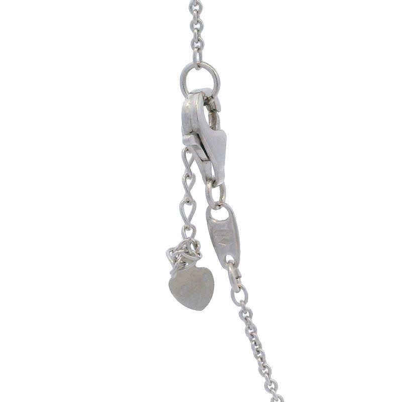 UnoAerre Italian Solid 750 18kt White Gold Leafy Vine Leaves Drop 17.9" Pendant Necklace