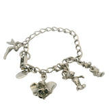 Vintage Walt Disney Solid 925 Sterling Silver Classic Characters 6" Chain Charm Bracelet