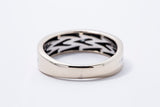 Vera Wang Love Collection Groove 6mm Wedding Band 14K 585 White Gold Ring Size 9