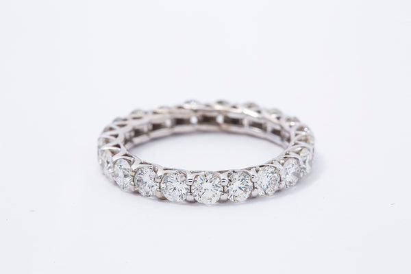 Diamond Anniversary 3mm Eternity Band Solid 14K 585 White Gold Ring Size 7