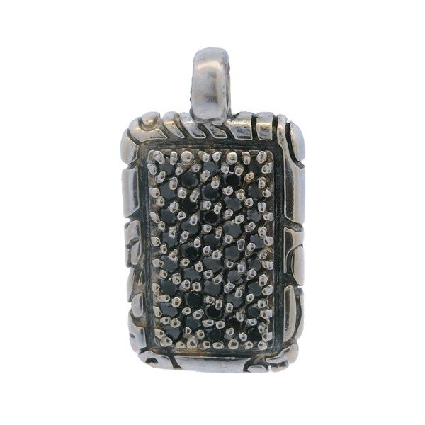 Versani Black Diamond 14K 585 White Gold 18k 750 Charm Pendant