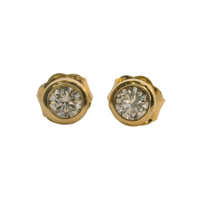 Mejuri 14kt Yellow Gold Round Bezel Set Natural Diamond 0.2ctw 4mm Stud Earrings