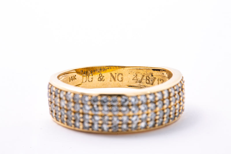 Cubic Zirconia Cluster 7mm Band 14K 585 Yellow Gold CZ Ring Size 10 1/2