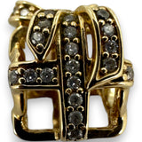 Pandora Rare 14kt Yellow Gold and Cubic Zirconia All Wrapped Up Present Slider Charm G585 ALE a