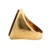 Vintage Mid-Century Solid 14kt Yellow Gold Large Carnelian Signet Ring Size 12