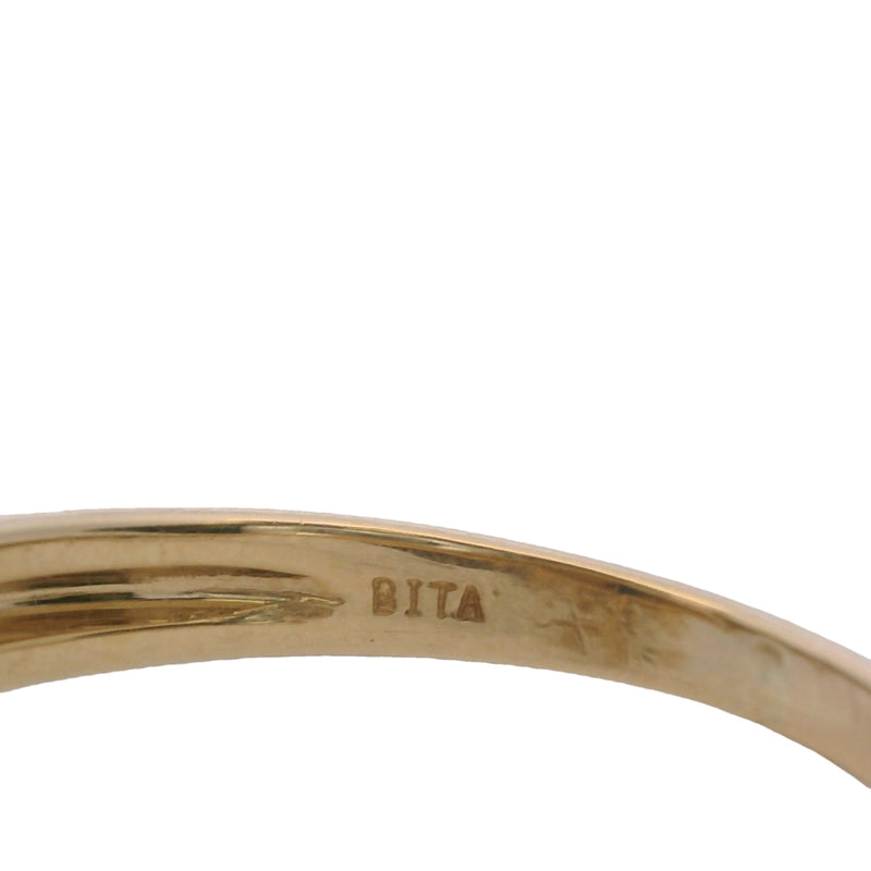 EFFY Bita Collection 14kt Yellow Gold 1ct Oval Sapphire Ring With Double Diamond Halo Size 9.75