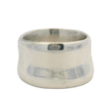 Solid 925 Sterling Silver Modernist 12.3mm Wide Concave Band Size 7