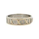 Retired Rare Tiffany & Co Atlas 3 Diamond 0.12ctw Roman Numeral Band Ring Size 8.5