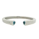 Rare John Hardy 925 Sterling Silver Batu Bedeg Topaz Heart Cuff Bracelet 6.5"