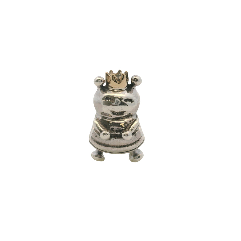 Pandora Retired 925 Sterling Silver and 14kt Crown Queen Bee Slider Charm