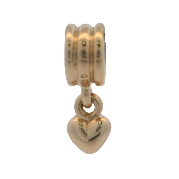 Charm colgante de corazón deslizante Pandora de oro amarillo macizo de 14 kt (retirado)