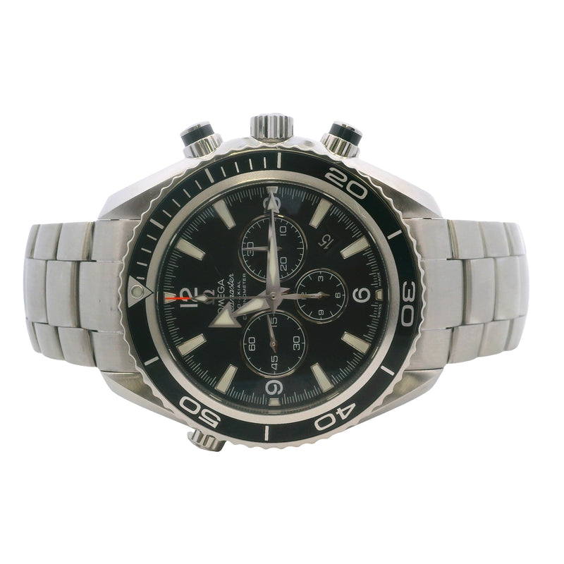 Omega Seamster Planet Ocean 600m 22105000 44.5mm Chronograph Steel Watch