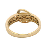 Le Vian Solid 14kt Yellow Gold and Brown and White Diamond Belt Buckle Ring Size 7
