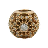 Pandora Solid 14kt Yellow Gold and CZ Inner Radiance Bead Slider Spacer Charm