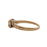 Antique 1880s 14kt Rose Gold 4-Prong Set Old Mine Diamond Square Solitaire Ring Size 6
