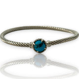 David Yurman DY 925 Sterling Silver Chatelaine® Bracelet with Turquoise Size L 7"