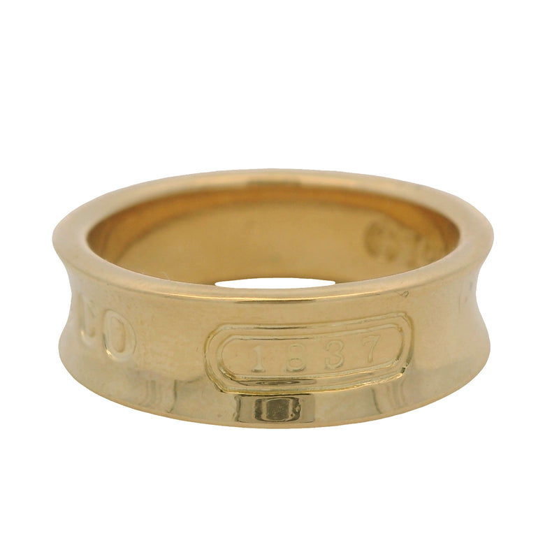 Vintage 1997 Tiffany & Co 1837 Solid 18kt 750 Yellow Gold 6mm Band Ring Size 6