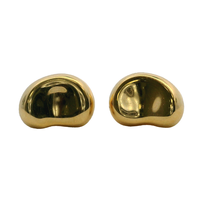 Tiffany & Co Solid 18kt Yellow Gold Elsa Peretti 11mm Bean Stud Earrings