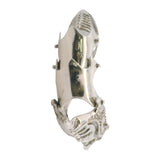 Solid 925 Sterling Silver Gothic Knight Armor Full Finger Articulated Claw Ring Size 10