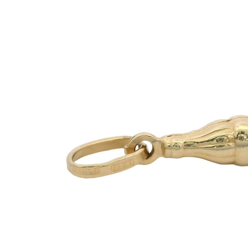 Vintage Italian Solid 14kt Yellow Gold Small Soda Cola Bottle Charm