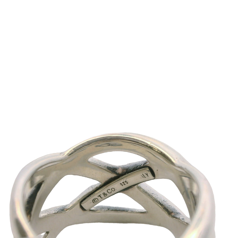 Tiffany & Co 925 Sterling Silver Celtic Knot 12mm Band Ring Size 4.5 Made In Italy