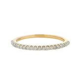 Dadwani Solid 14kt Yellow Gold and Diamond Half Eternity Band Ring Size 7