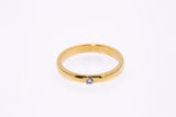 UnoAErre Diamond Solitaire Domed Band 18K 750 Yellow Gold Ring Size 11