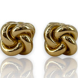 Vintage Lover's Knot 14kt Solid Yellow Gold 10g Double Sided Cufflinks Classic Wearable Everyday
