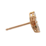 Solid 18kt Rose Gold and Marquise Diamond Flower Stud Single Earring
