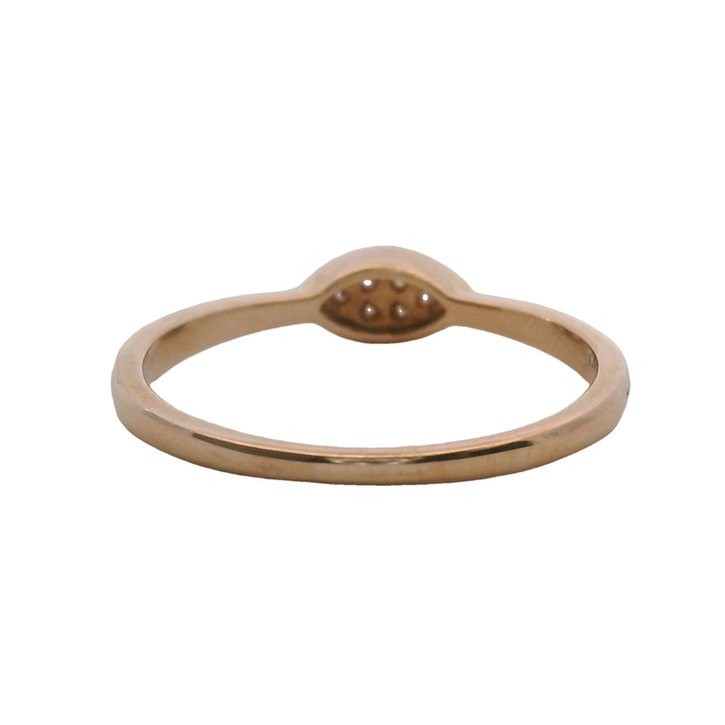 SNJ Geometric Stackable Marquise Diamond 14k 585 Rose Gold Band Ring Size 7