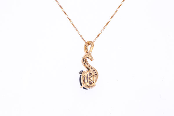 LeVian Natural Smoky Quartz & Diamond Accent 14K 585 Rose Gold 18.25" Necklace