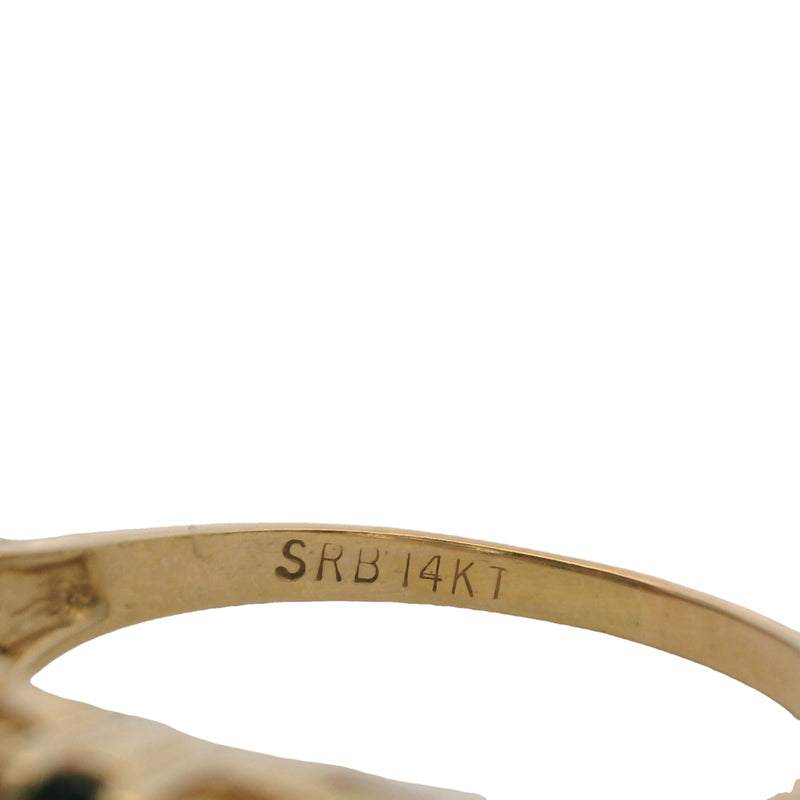 SRB 14kt Yellow Gold, Sapphire, and Diamond Accent Stackable Ring Size 8.5