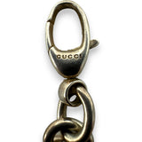 Gucci 925 Sterling Silver Heavy Heart G Logo Charm 7.5" Bracelet Made in Italy