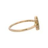 Pandora Solid 14kt Yellow Gold and Cubic Zirconia Lace Botanique Ring Size 8.5