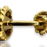 Vintage 1960s Tiffany & Co Solid 18kt Yellow Gold Lab Sapphire Cabochon Knot Double-Sided Cufflinks