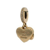 Pandora 14kt Yellow Gold CZ Enamel "Family Forever" Infinity Heart Dangle Charm