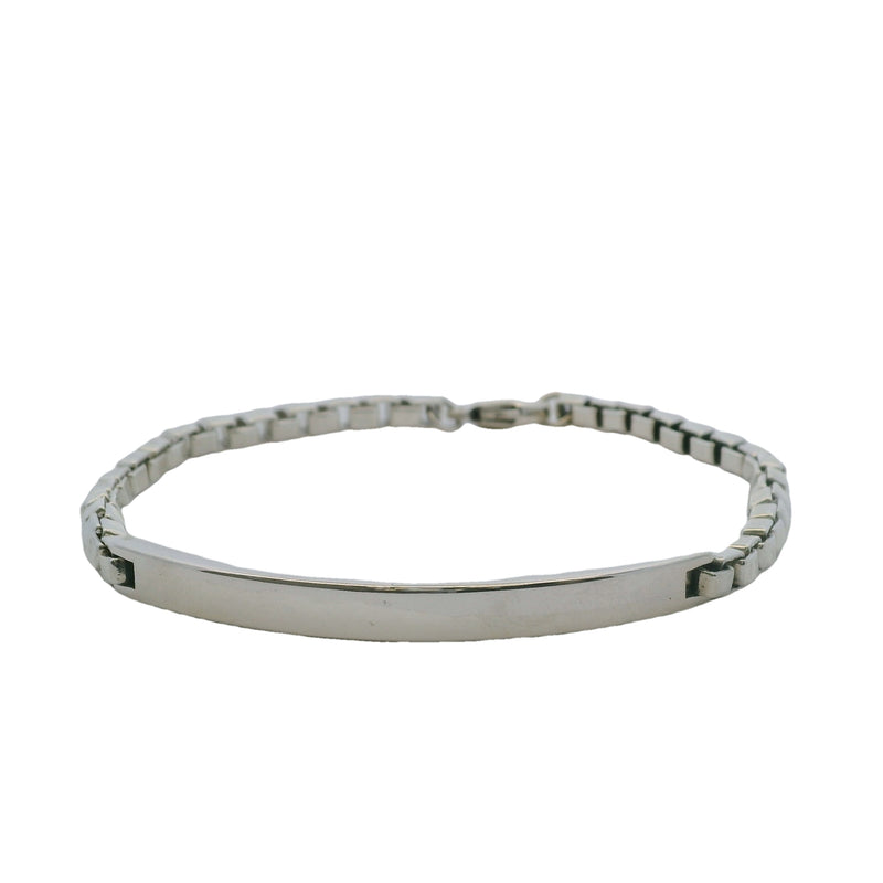 Tiffany & Co 925 Sterling Silver Men's Venetian Link I.D. Box Chain 5.3mm Wide Bracelet