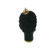 Vintage Italian Solid 18kt and Ebony Wood Blackamoor Head Charm Pendant